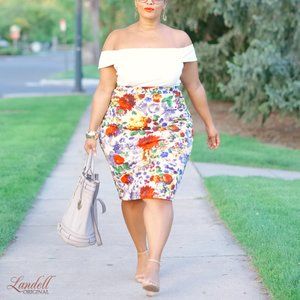 Eve Pixley Floral Pencil Skirt